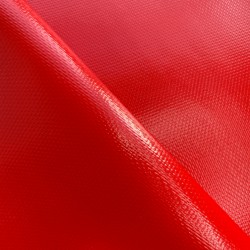 Ткань ПВХ 600 гр/м2 плотная, Красный (Ширина 150см), на отрез  в Балашихе