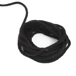 Шнур для одежды тип 2, цвет Чёрный (плетено-вязаный/полиэфир)  в Балашихе