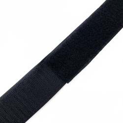 Контактная лента 40мм (38мм) цвет Черный (велькро-липучка, на отрез)  в Балашихе